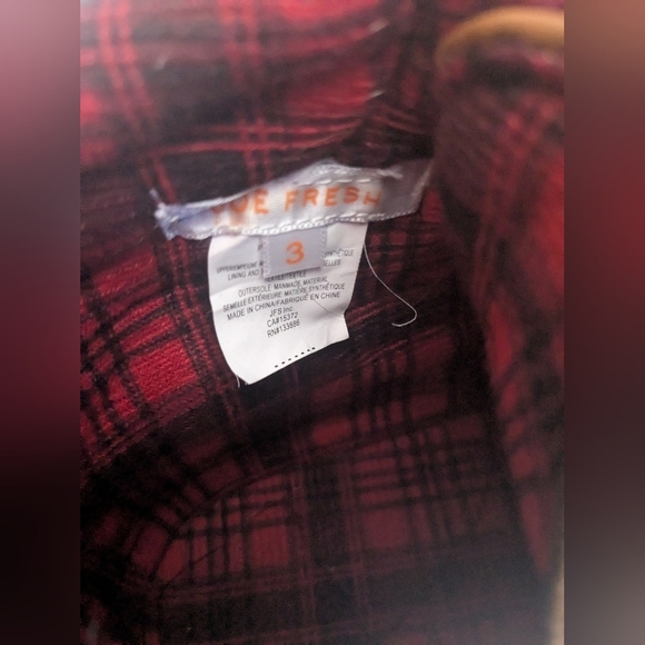 Joe Fresh. Brown Lace-Up Boots with Plaid Lining. Unisex - Picture 10 of 10